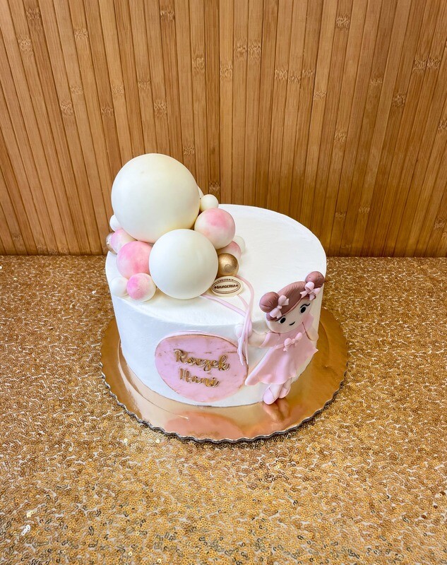TORT Z DZIEWCZYNKĄ Z BALONIKAMI