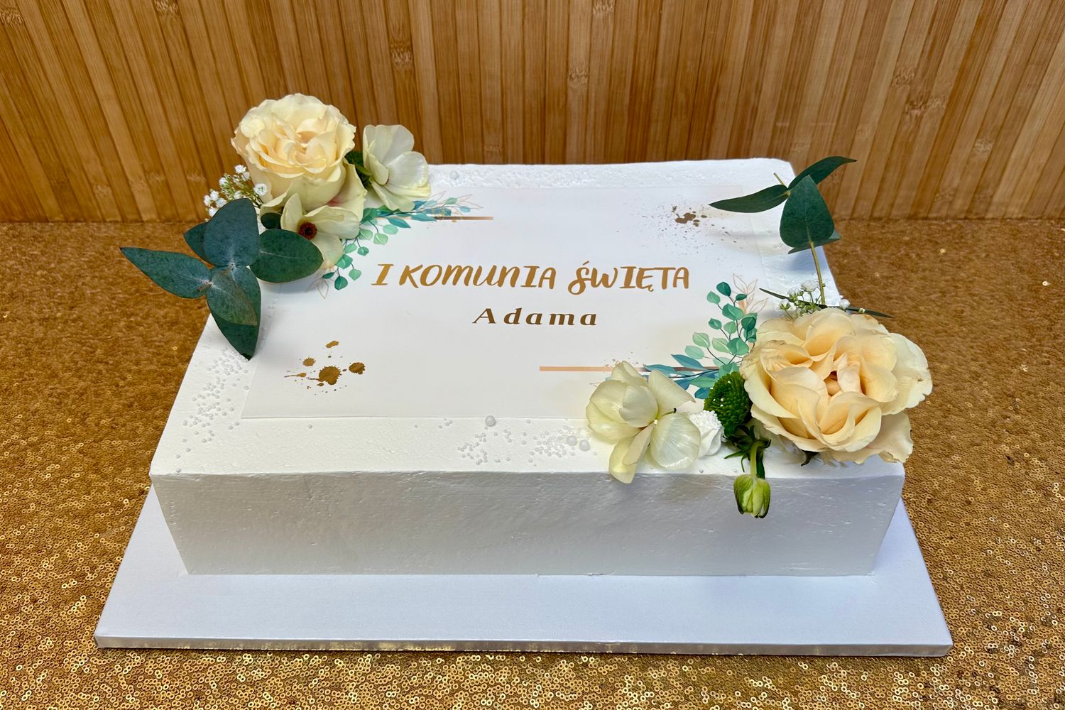 TORT KOMUNIJNY PROSTOKĄTNY Z OPŁATKIEM