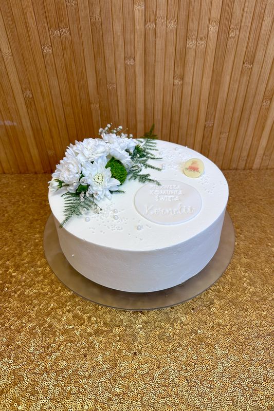 TORT KOMUNIJNY OKRĄGŁY KWIATY