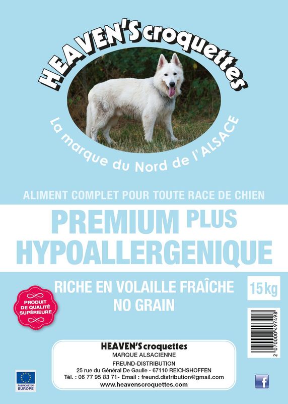 PREMIUM PLUS HYPOALLERGENIQUE 15kg