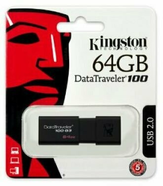 Kingston DataTraveler 100 G3-DT100G3/64GB USB 3.0, 3.1 Clé USB , 64 GB, Noir