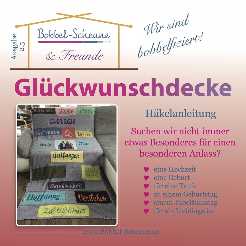 Häkelanleitung Glückwunschdecke - Sofortdownload Häkelanleitung Glückwunschdecke - Sofortdownload
