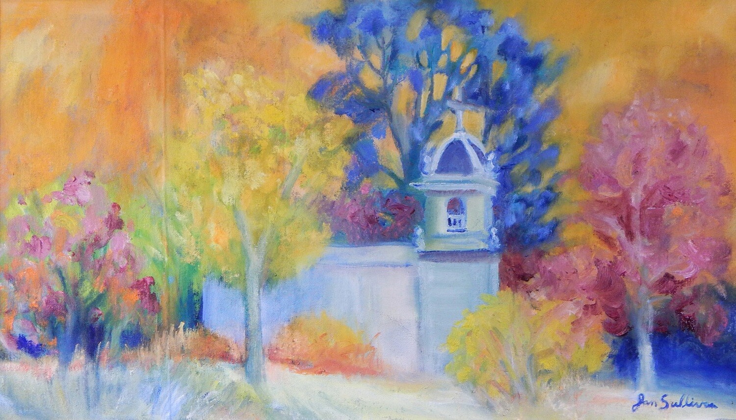 "Church in the Trees" Oil Painting, by Jan Sullivan