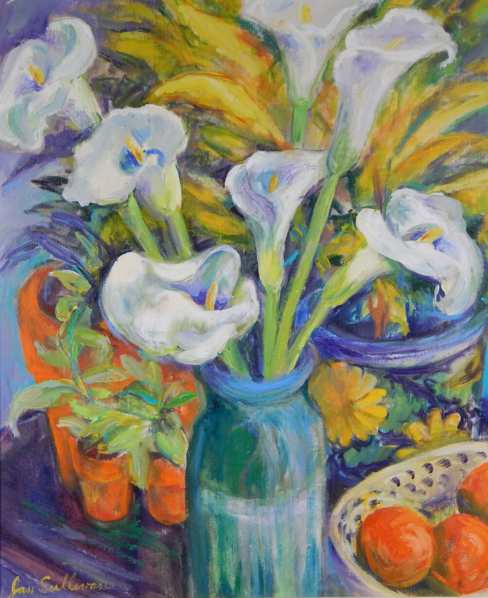 "Calla Lilies" Oil Painting, by Jan Sullivan