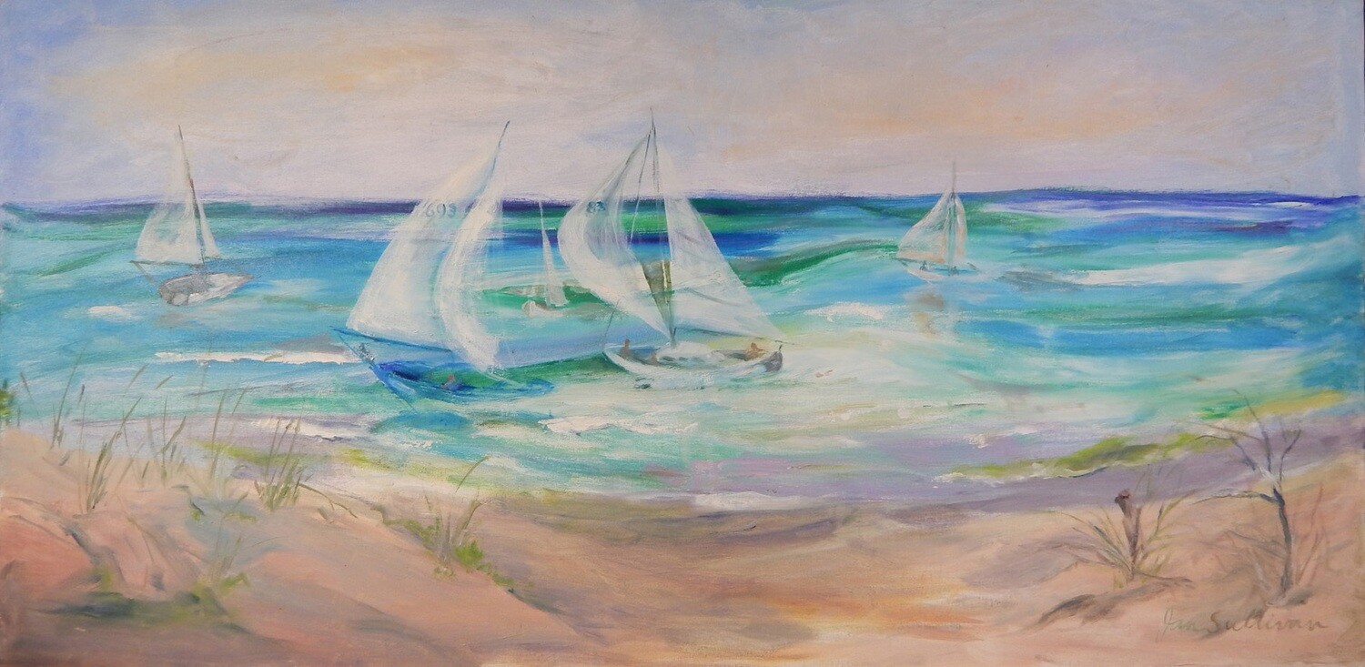 "Sailboats" Oil Painting, by Jan Sullivan