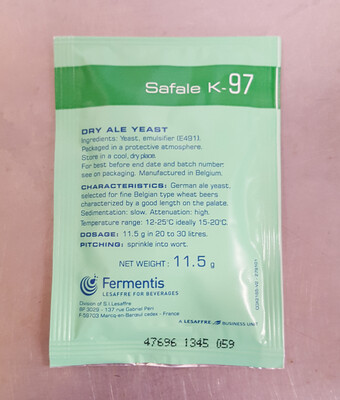 SafAle K-97 German Ale Dry Yeast, 11.5g [BEST BEFORE 2023.07]