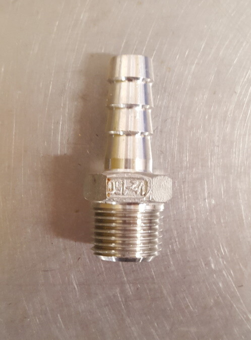 1/2" Barb X 1/2" MPT - SS