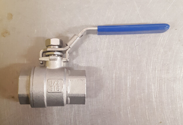 Ball Valve 1/2" NPT - 2-Piece SS