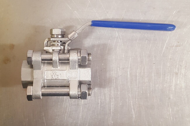 Ball Valve 1/2" NPT - 3 Piece SS