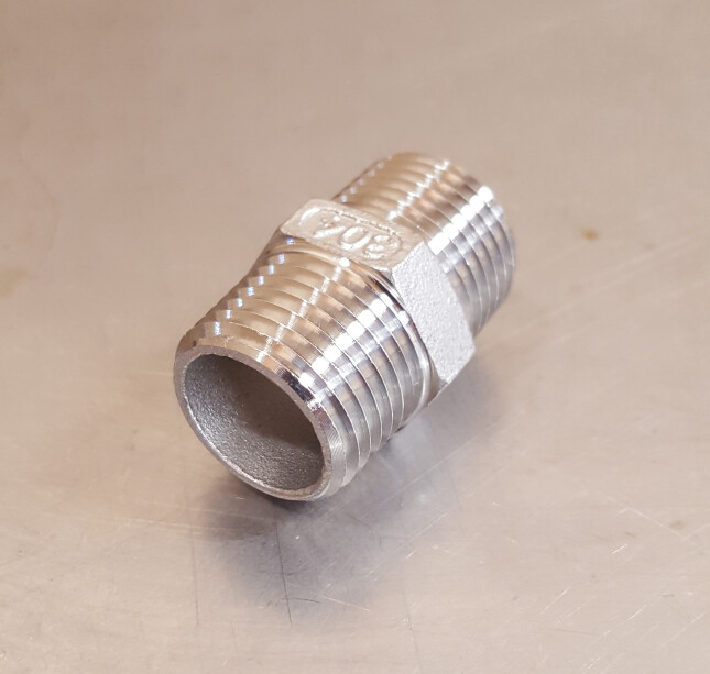 Hex Nipple 1/2" NPT - SS