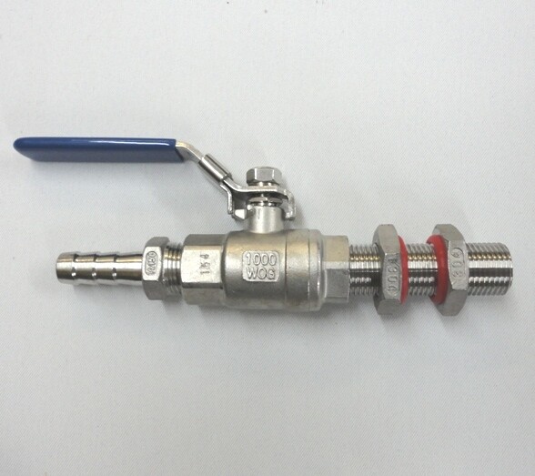 Mash Tun Valve and Long Bulkhead