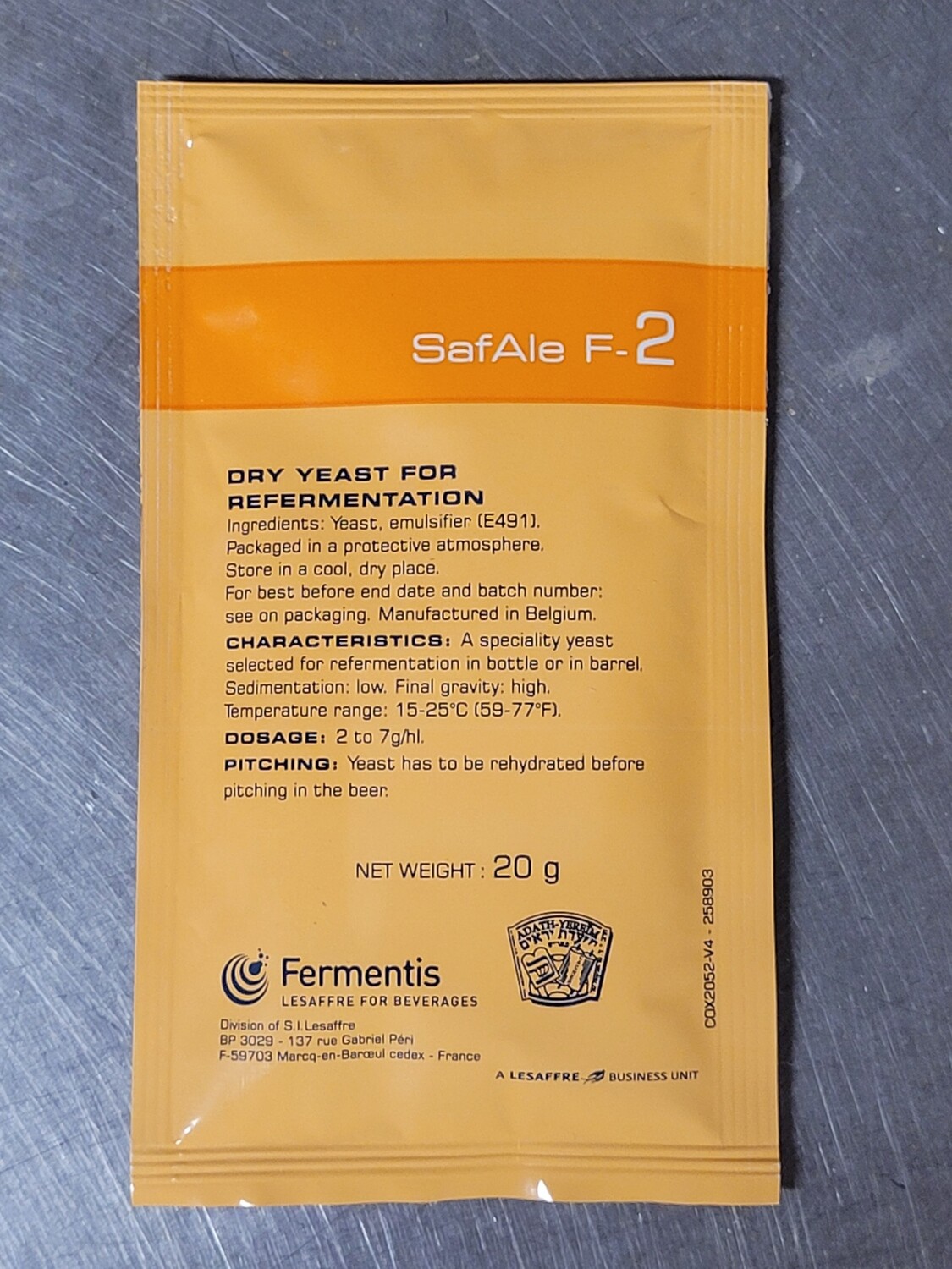 SafAle F-2 Yeast, 20g [BEST BEFORE 2024.08]