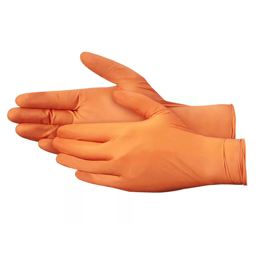 Orange Nitrile Gloves - Powder-Free