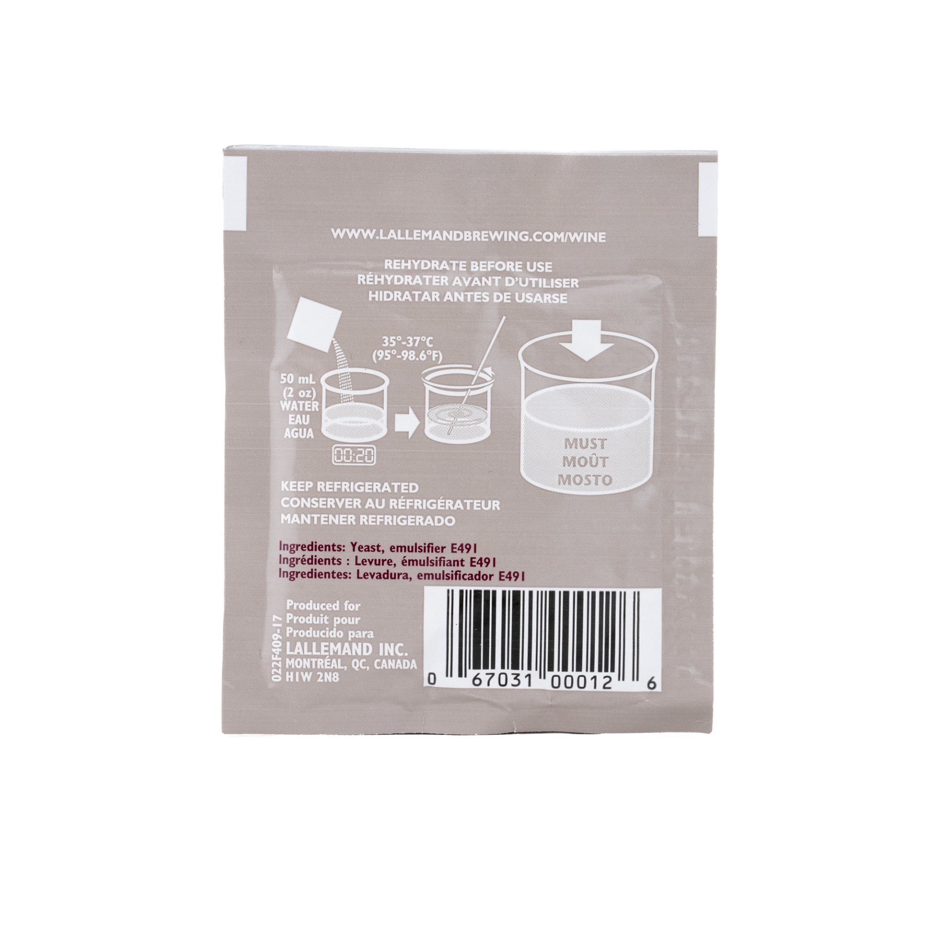 Lalvin 71b-1122 Dry Wine Yeast, 5g [BEST BEFORE 2024.06]