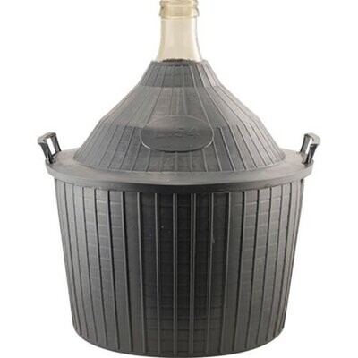 Glass Demijohn | 14 G (54 L) | With Plastic Basket | Narrow Mouth