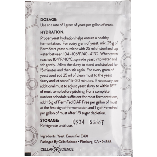 CellarScience BOUQUET Dry Wine Yeast, 8g [BEST BEFORE 2024.09]