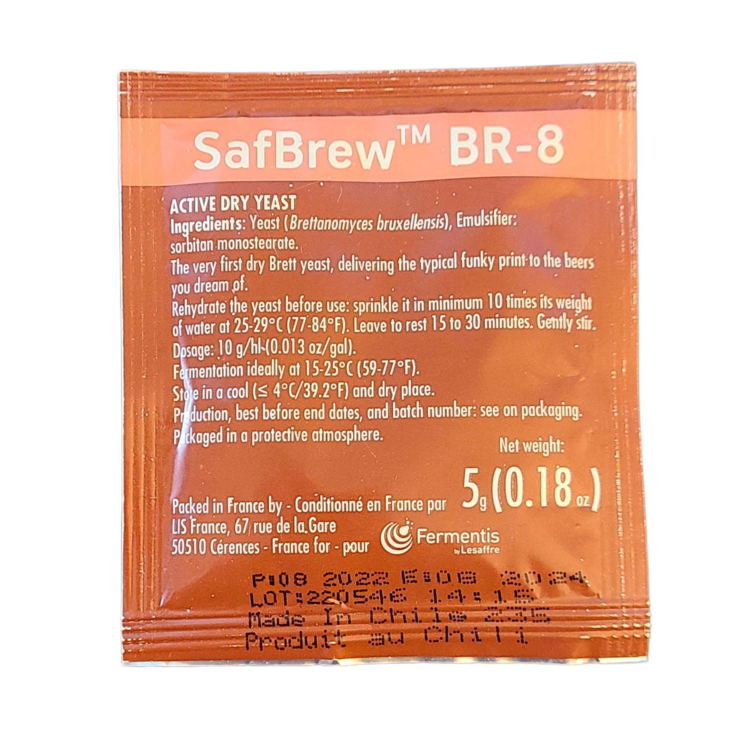 SafBrew BR-8 Dry Yeast, 5g [BEST BEFORE 2024.08]