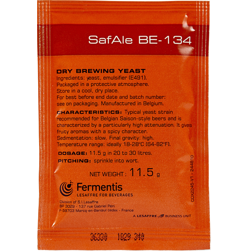 SafAle BE-134 Belgian Ale Dry Yeast [BEST BEFORE 2023.05]