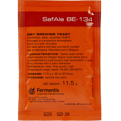 SafAle BE-134 Belgian Ale Dry Yeast, 11.5g