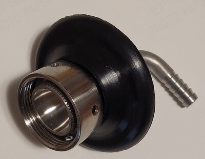 Column Shank, 1/4" Bore, 1/4" 90° Barb, Chrome
