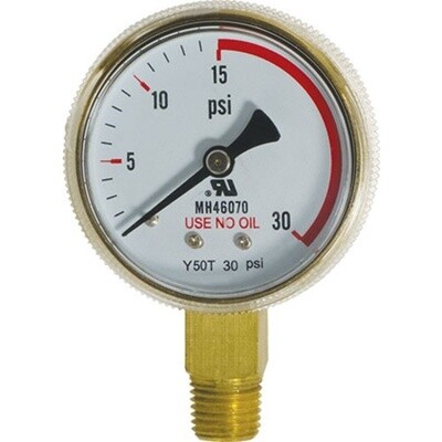 Replacement Low Pressure Regulator Gauge, 0-30psi