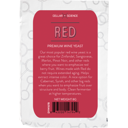CellarScience RED Dry Wine Yeast, 8g