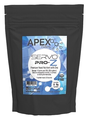 Apex Cultures Servo Pro-Z Yeast Nutrient with Zinc, 5 x 8g sachets