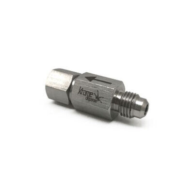 Disconnect Check Valve, 1/4″ FFL outlet x 1/4″ MFL inlet – Stainless Steel