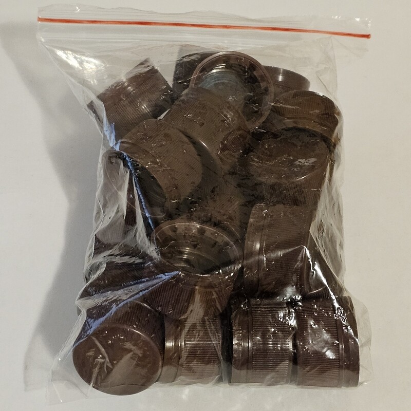 Brown PET Bottle Caps (28mm), 24 count