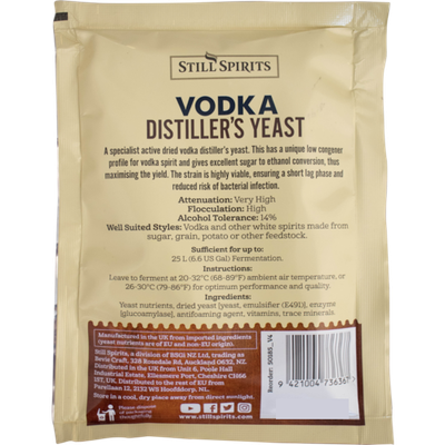5x Still Spirits Distillers Vodka Yeast - 20g Packets For 25L Fermentation, Up To 18% ABV