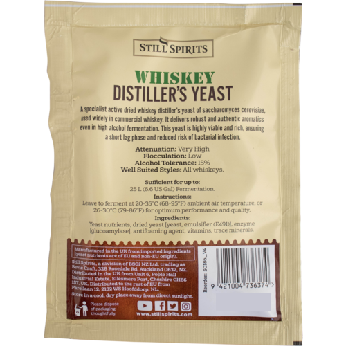 Still Spirits Whiskey Distiller's Yeast+, 72g [BEST BEFORE 2024.12]