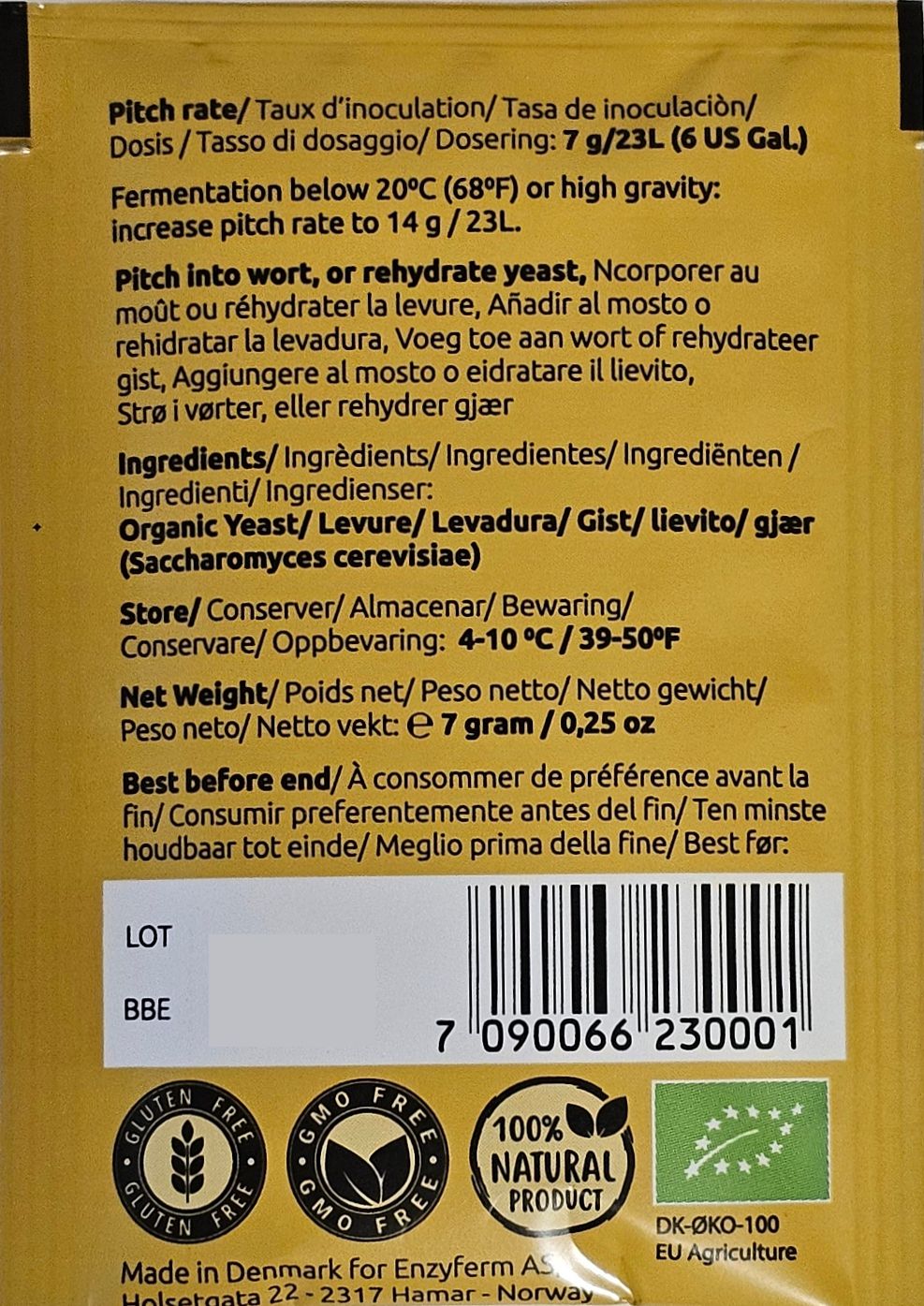 Kveik Yeastery | K.1 Voss | Multi-Strain Kveik Yeast | Dry Beer Yeast, 7g