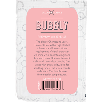 CellarScience BUBBLY Dry Wine Yeast, 8g