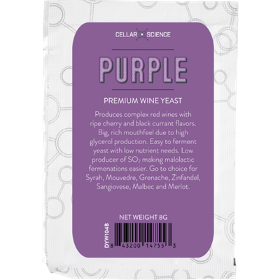 CellarScience PURPLE Dry Wine Yeast, 8g