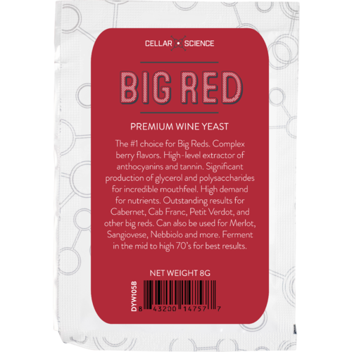 CellarScience BIG RED Dry Wine Yeast, 8g