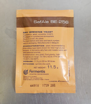 SafAle BE-256 Belgian Dry Yeast, 11.5g SafAle BE-256 Belgian Dry Yeast, 11.5g