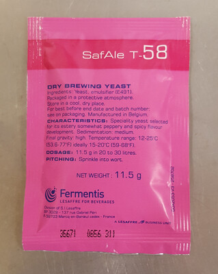 SafAle T-58 Dry Yeast, 11.5g SafAle T-58 Dry Yeast, 11.5g