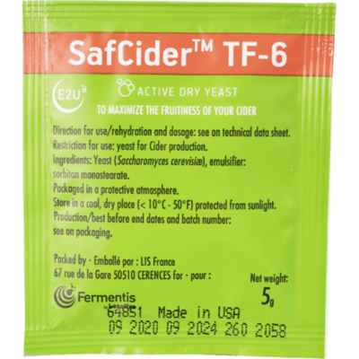 SafCider TF-6 Dry Yeast, 5g