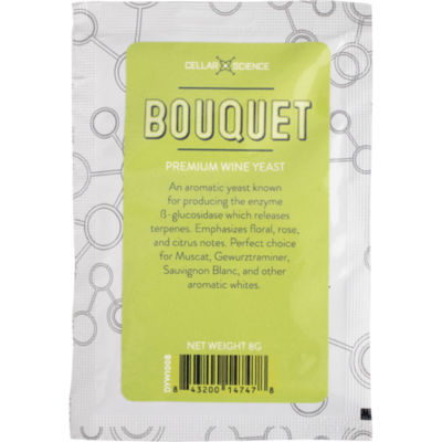 CellarScience BOUQUET Dry Wine Yeast, 8g