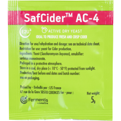 SafCider AC-4 Dry Yeast, 5g