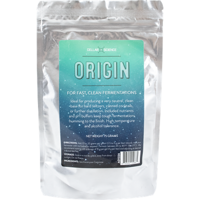 CellarScience ORIGIN Dry Yeast | Hard Seltzer Yeast | Distillers Yeast, 75g CellarScience ORIGIN Dry Yeast | Hard Seltzer Yeast | Distillers Yeast, 75g