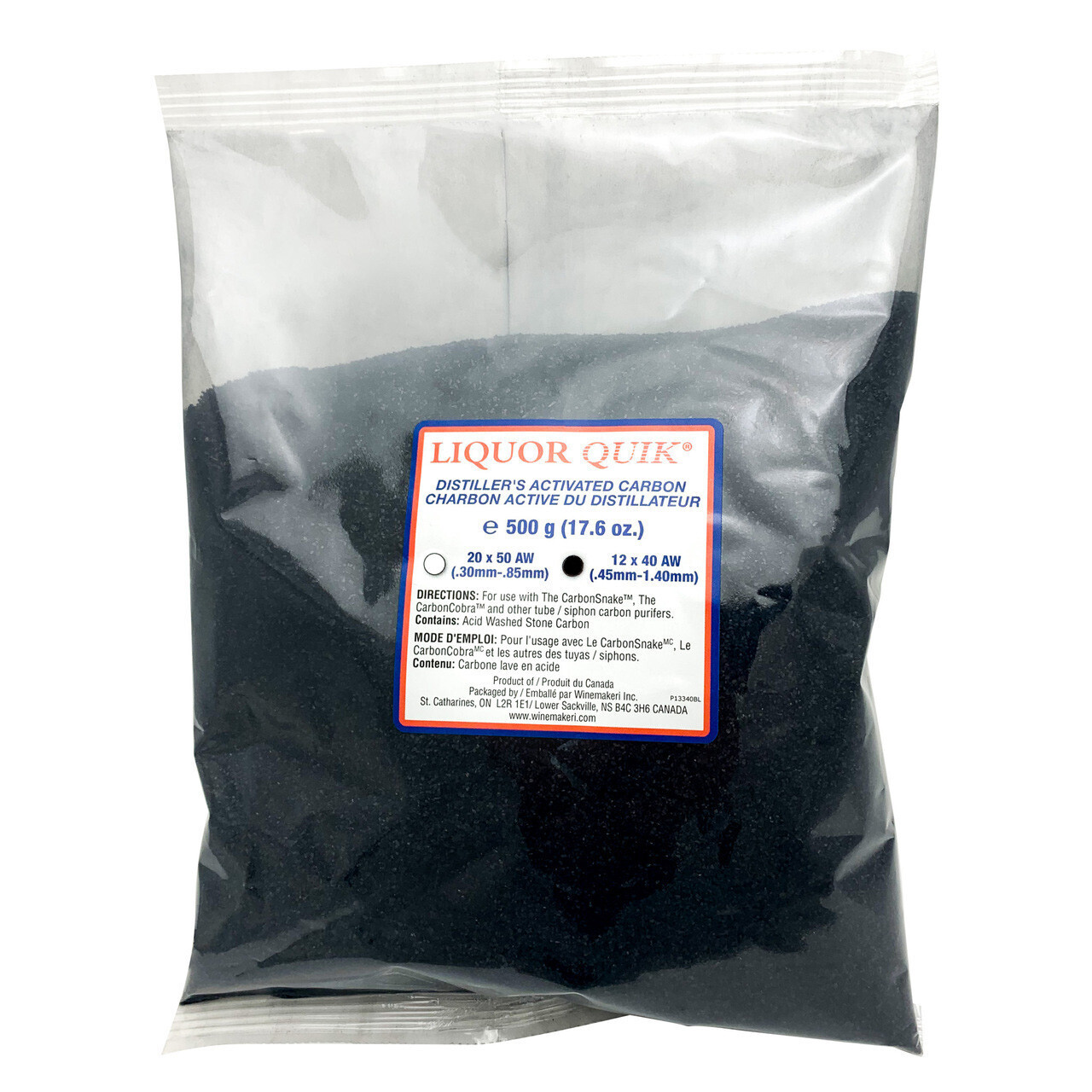 Liquor Quik Granular Activated Carbon (GAC), 20x40, 500g Liquor Quik Granular Activated Carbon (GAC), 20x40, 500g