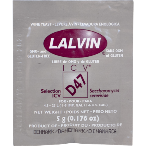 Lalvin D47 Dry Wine Yeast, 5g [BEST BEFORE 2024.09]