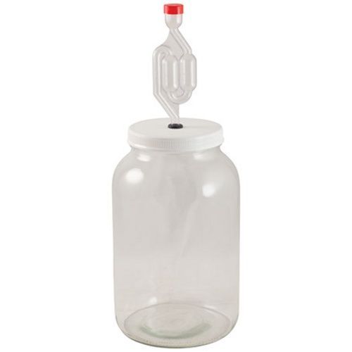 Glass Jar Fermentor Kit | 1 Gallon | Plastic Lid | Airlock