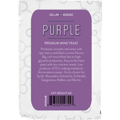 CellarScience PURPLE Dry Wine Yeast, 8g [BEST BEFORE 2025.08]