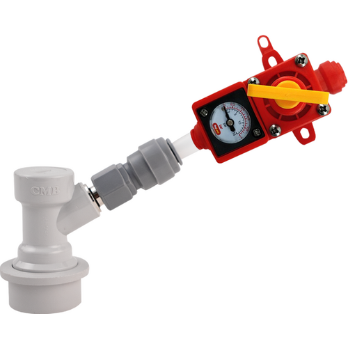 Duotight BlowTie 2 | Complete Kit | Diaphragm Spunding Valve | Built-In Pressure Gauge | 0-15 PSI | 8 mm Duotight | CM Becker Ball Lock Quick Disconnect (QD)