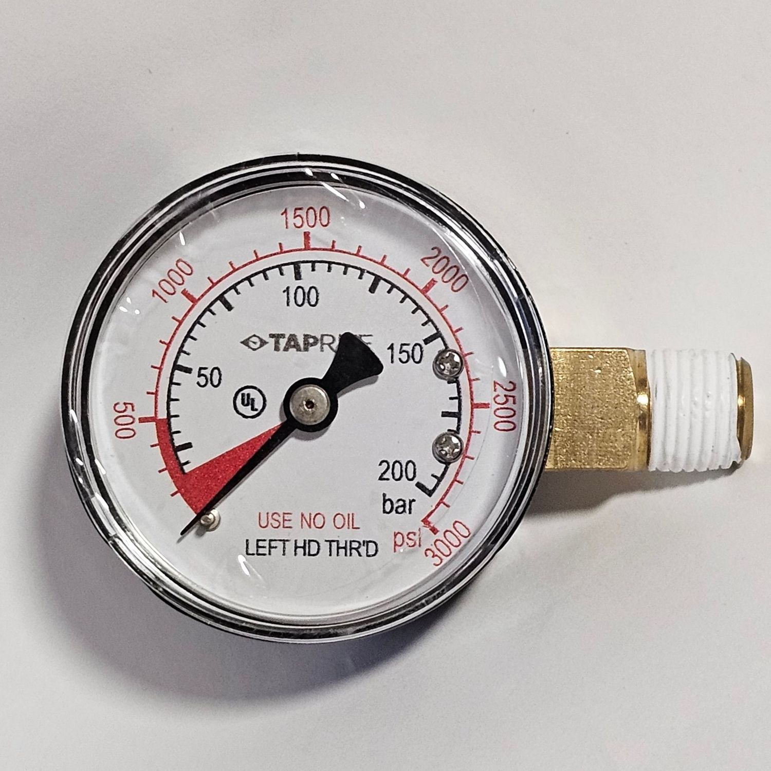 Replacement CO2 Regulator Gauge, 0-3000psi LHT, Taprite