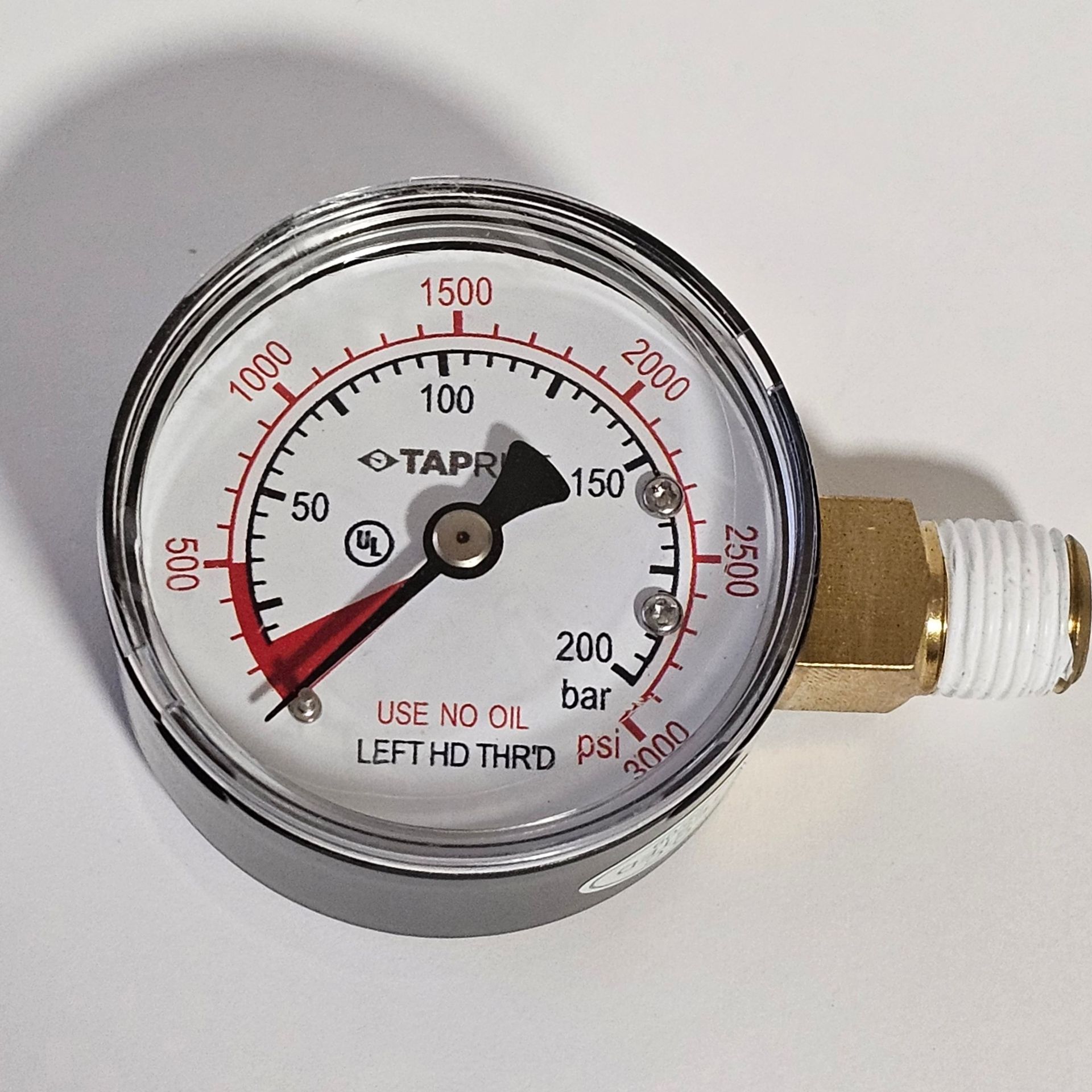 Replacement CO2 Regulator Gauge, 0-3000psi LHT, Taprite