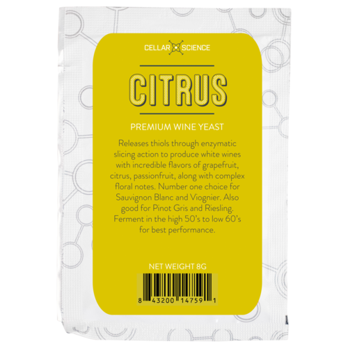 CellarScience CITRUS Dry Wine Yeast, 8g [BEST BEFORE 2026.05]