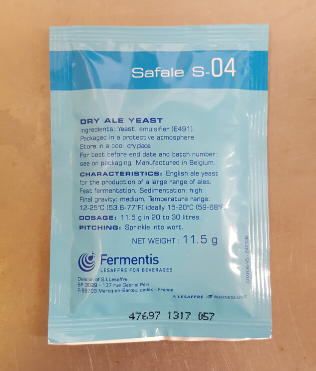 SafAle S-04 English Ale Dry Yeast, 11.5g [BEST BEFORE 2025.04]